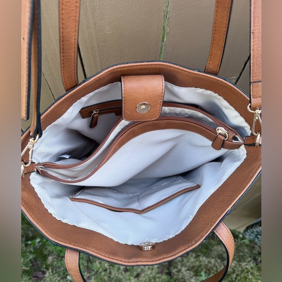 LC Lauren Conrad Presley Convertible Tote Bag, Saddle - Picture 5 of 7